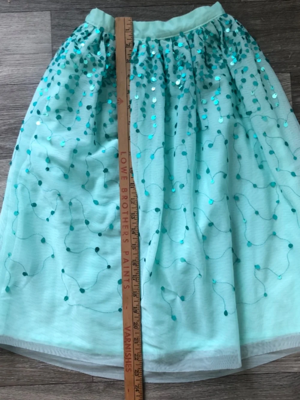 Cat & Jack long sequin girls skirt size 4/5 mint green